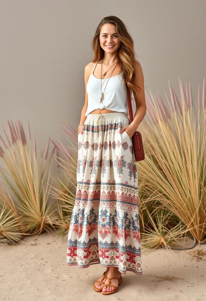 Bohemian and Artistic: The Flowing Maxi Skirt