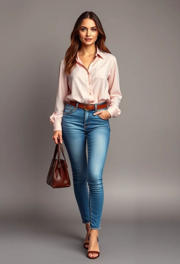 Casual and Comfortable: The Denim and Blouse Combo